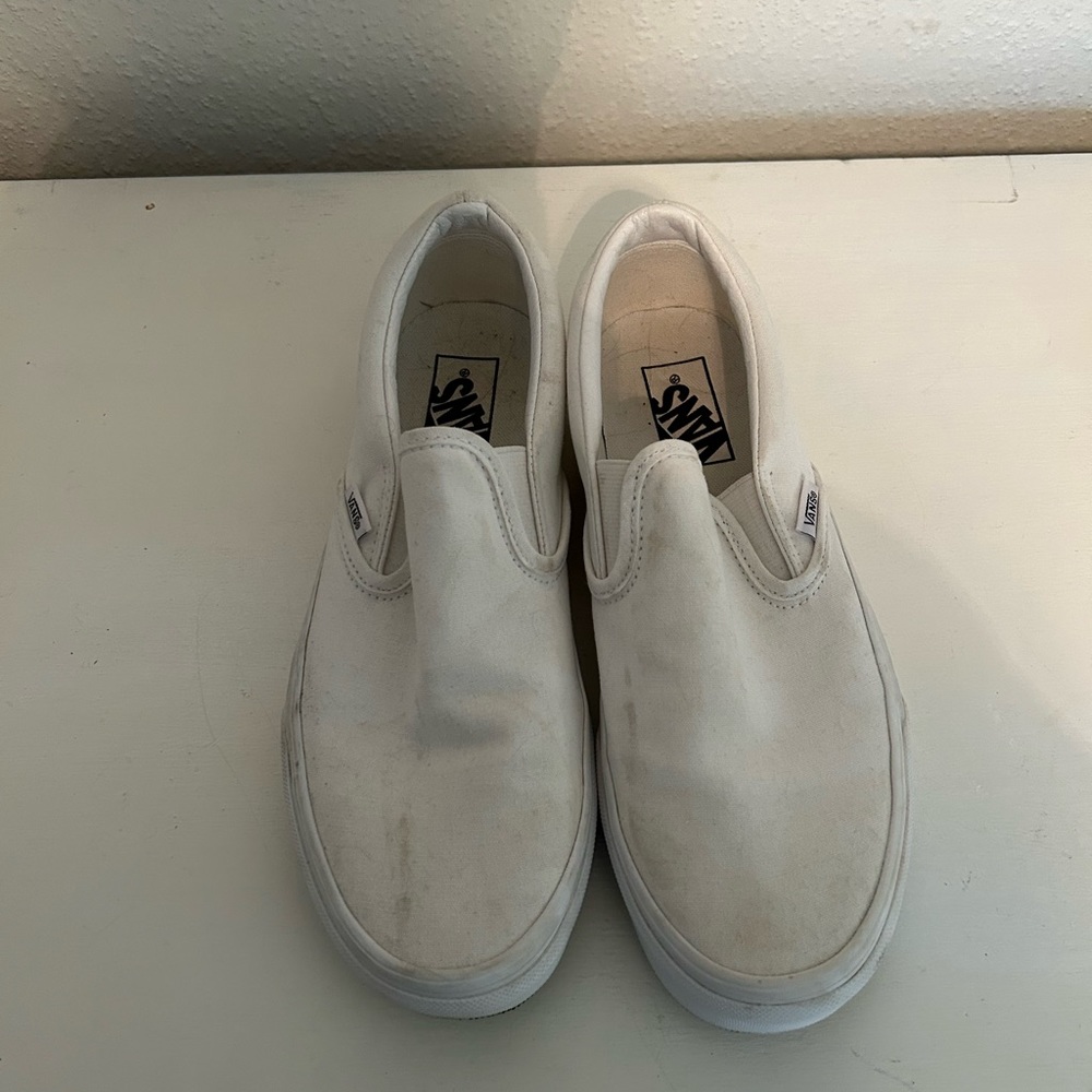 White Vans Slip Ons